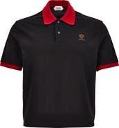 Versace Embroidered Medusa Cotton Piqué Polo