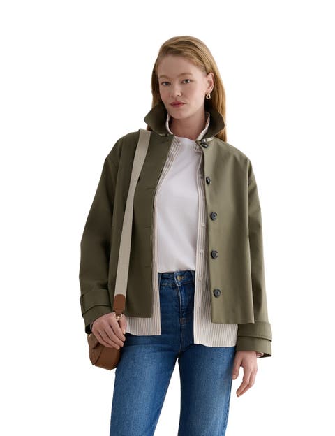 Frida Collared Cropped Trench Coat