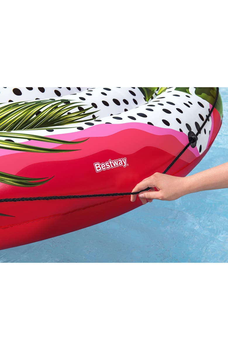 H2OGO! Fruits of Paradise Island, XL Person Inflatable Pool Float with Grab Rope, Alternate, color, Multicolored