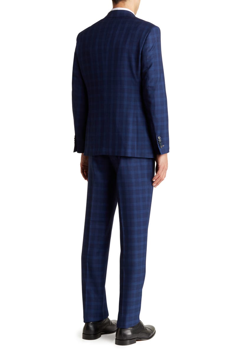English Laundry Plaid Two Button Notch Lapel Suit, Alternate, color, Blue