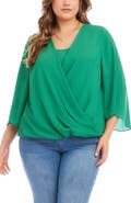 Karen Kane Drape Crossover Crepe Top
