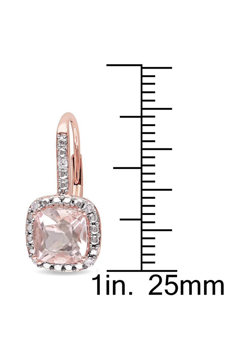 Julianna B. Morganite & Diamond Halo Earrings 10k Rose Gold, Alternate, color, 