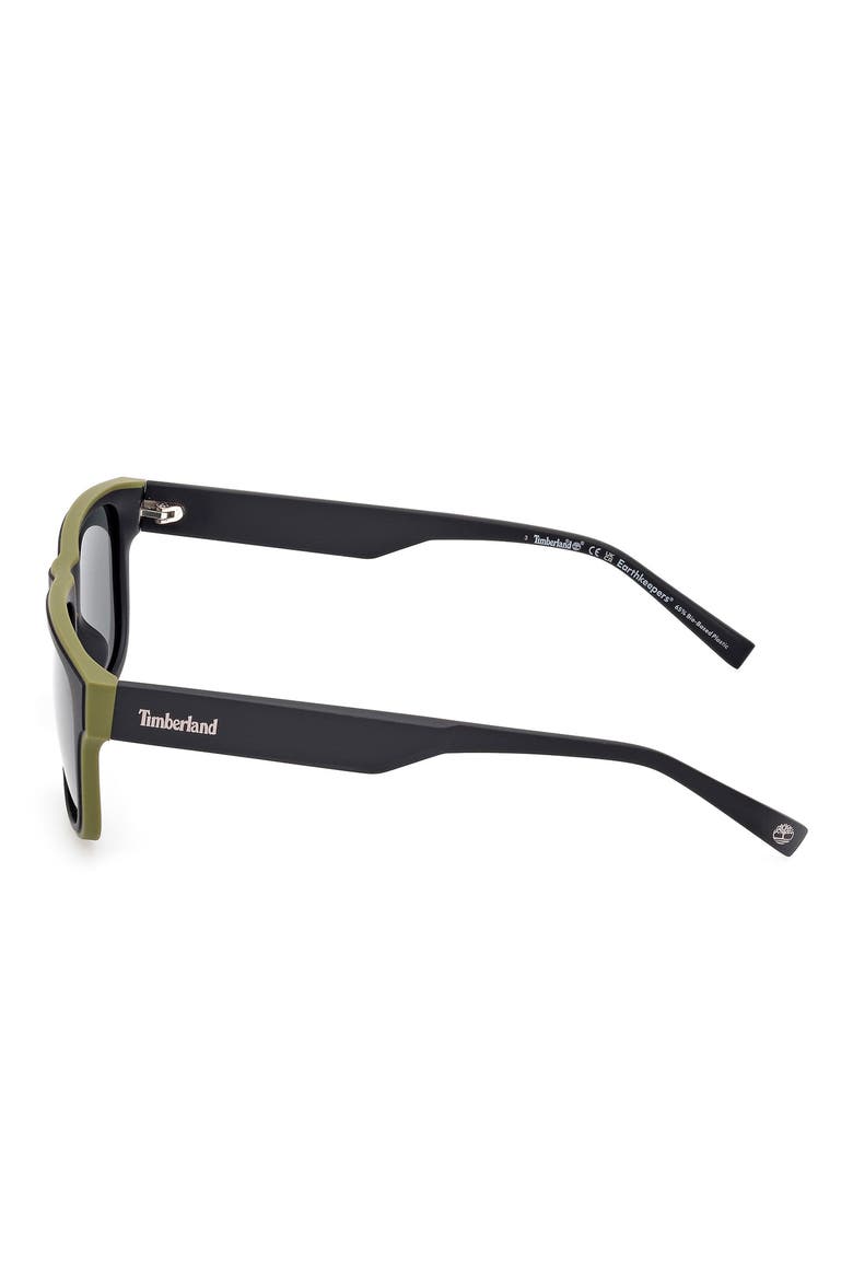 56mm Sunglasses, Alternate, color, MATTE BLACK / GREEN POLARIZED