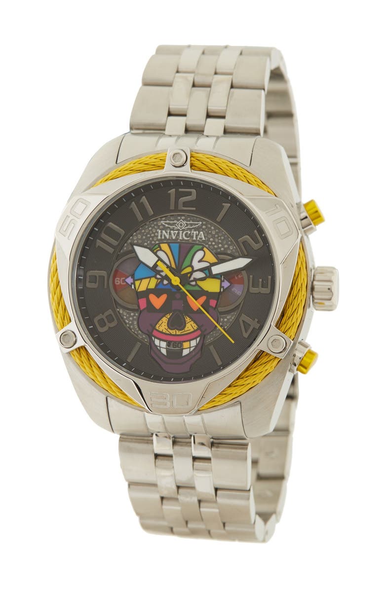 INVICTA Men's Britto Black Dial Bracelet Watch, 47mm, Main, color, 