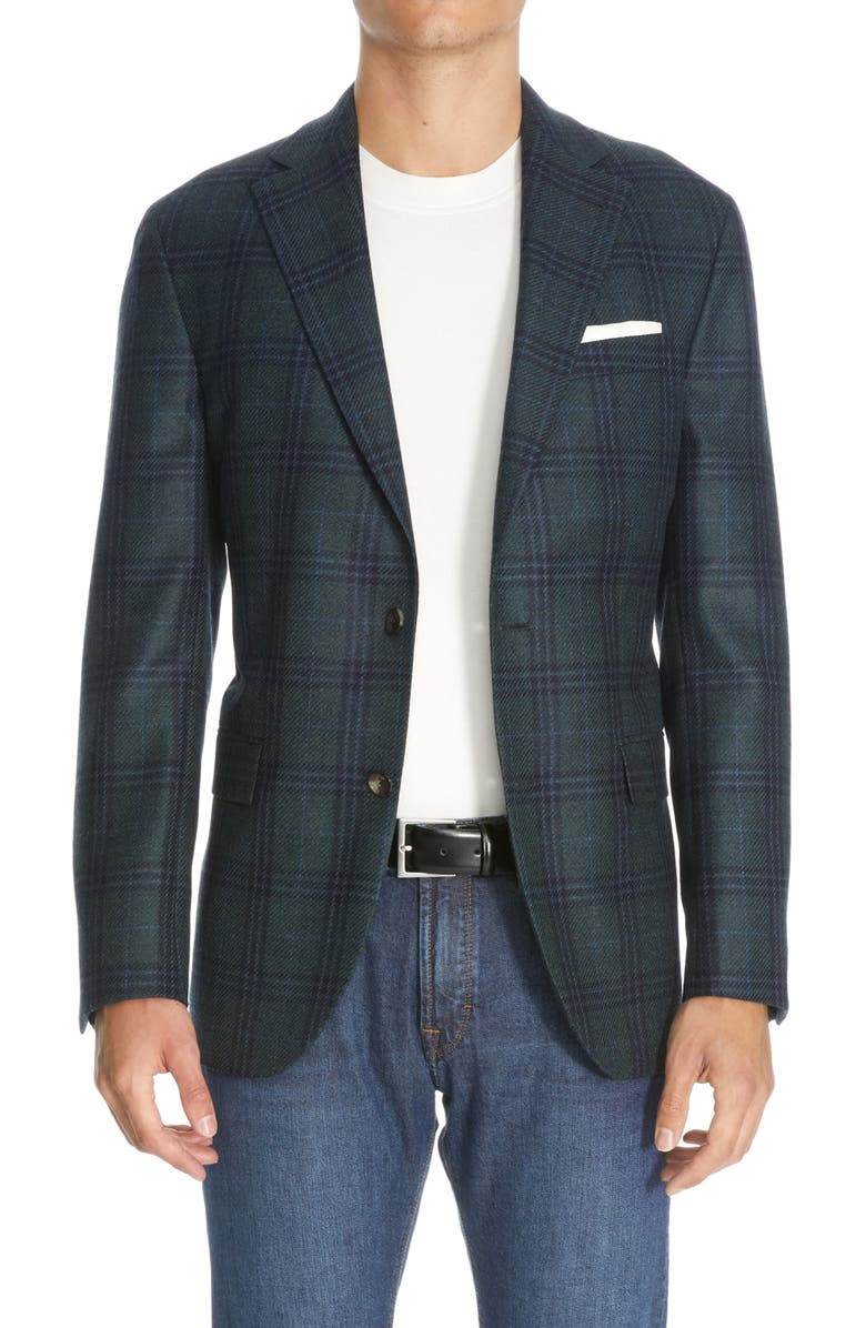 Jack Victor Midland Plaid Wool & Silk Sport Coat, Main, color,