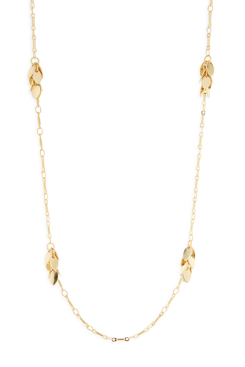 Leaf Station Necklace, Main, color, GOLD