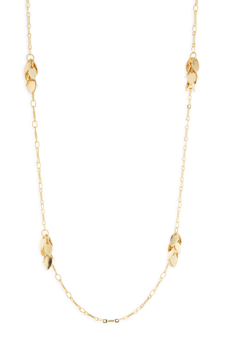 NORDSTROM RACK Leaf Station Necklace, Main, color, Gold