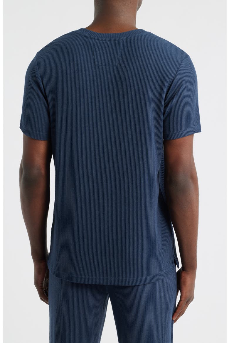 Ribbed Henley Pajama T-Shirt, Alternate, color, COLLEGE NAVY