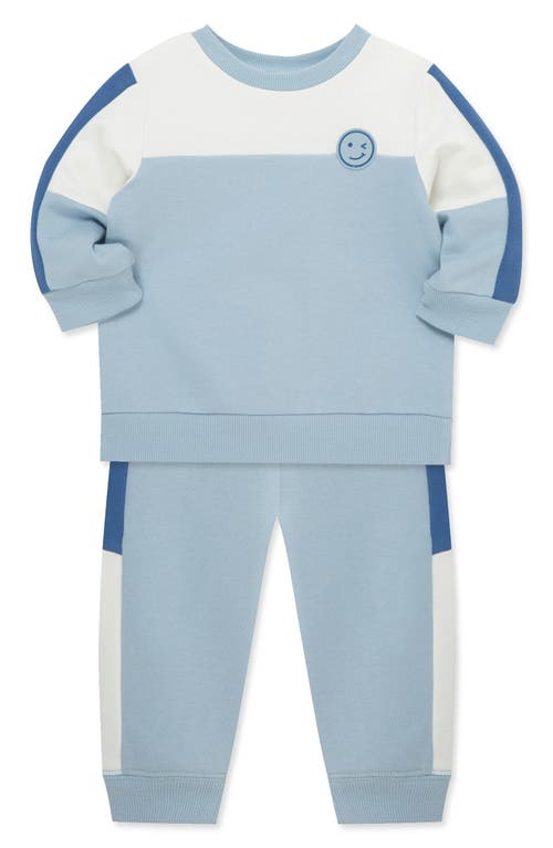 Little Me Colorblock Sweatshirt & Pants Set In Blue
