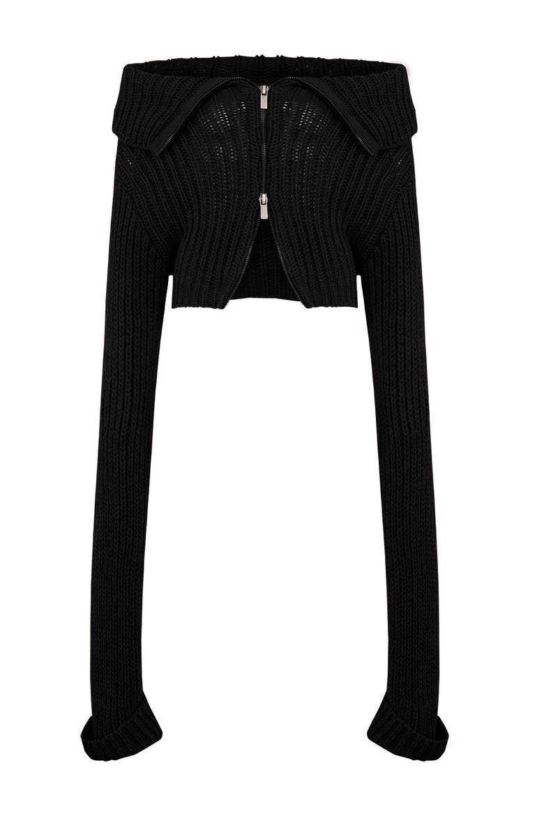 Cashmere Blend Your *Itch Knit Crop Top, Alternate, color, BLACK