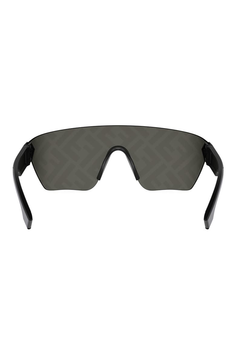 142mm Rimless Mask Sunglasses, Alternate, color, MATTE BLACK / SMOKE MIRROR