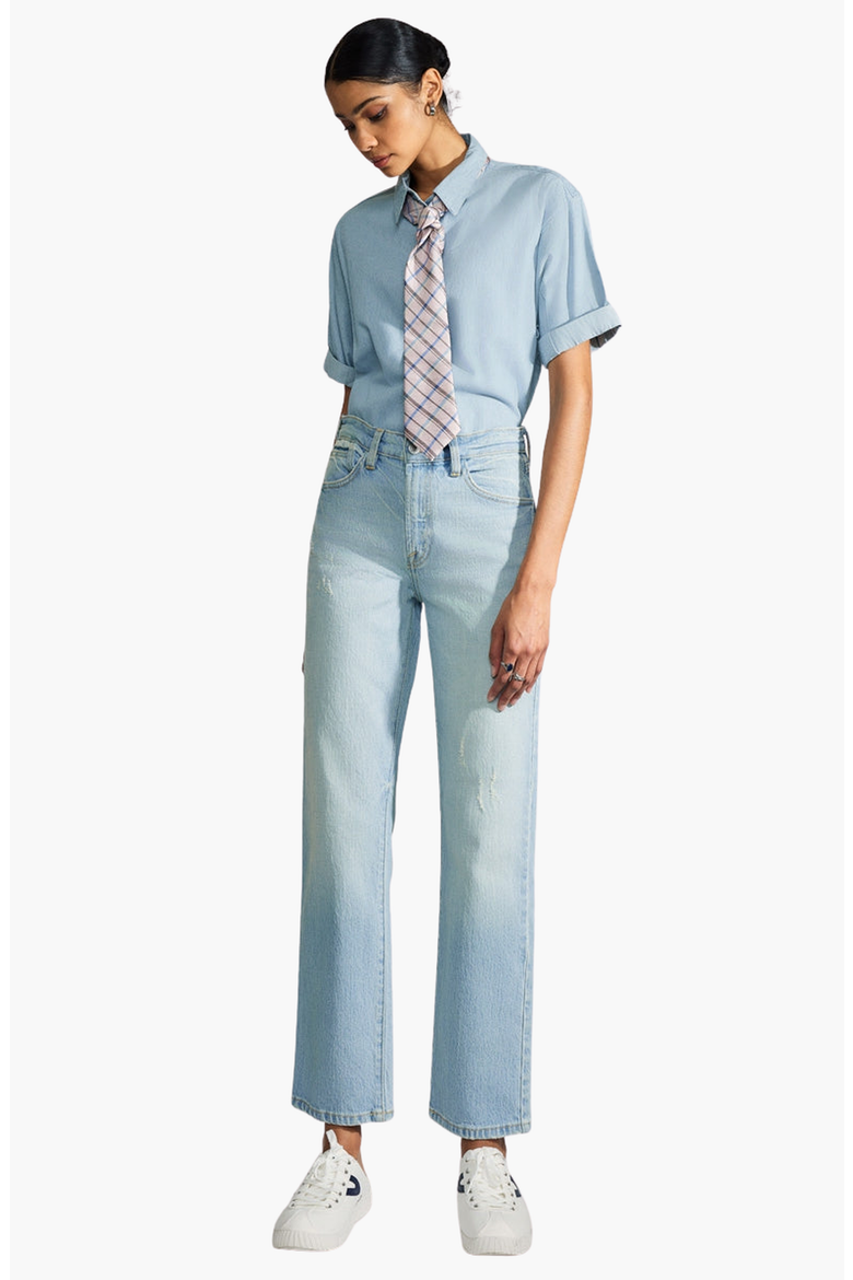 Marisela Premier High Rise Straight Jeans, Alternate, color, Light Wash