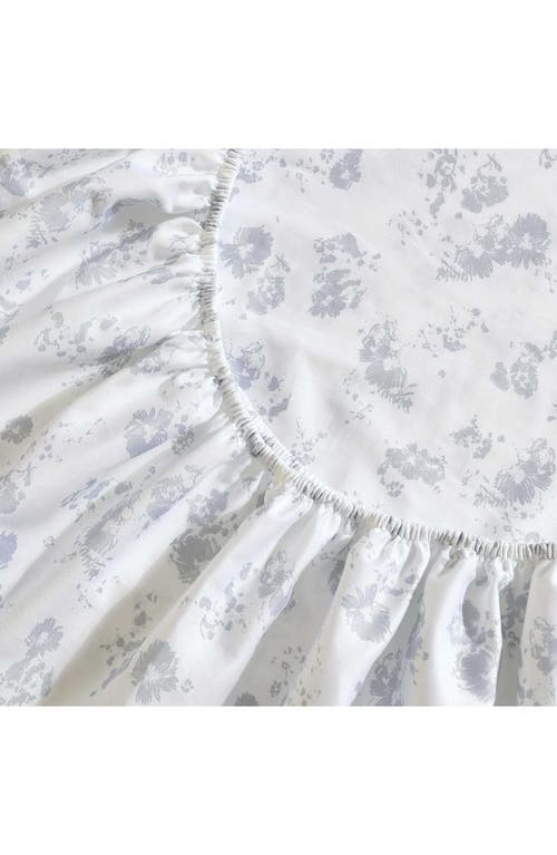 Calvin Klein Tossed Micro Floral 300 Thread Count Sateen Sheet Set In Pale Blue