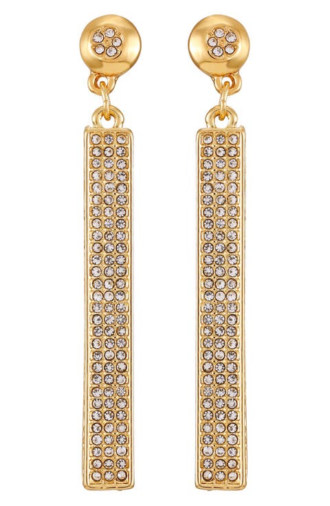 Pavé Crystal Linear Drop Earrings