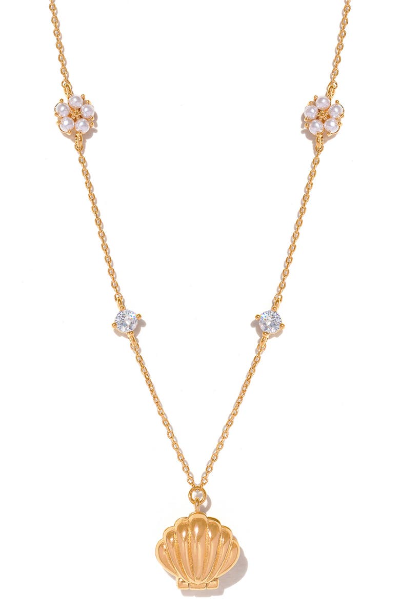 Girls Crew Shell Pendant Necklace, Main, color, Gold