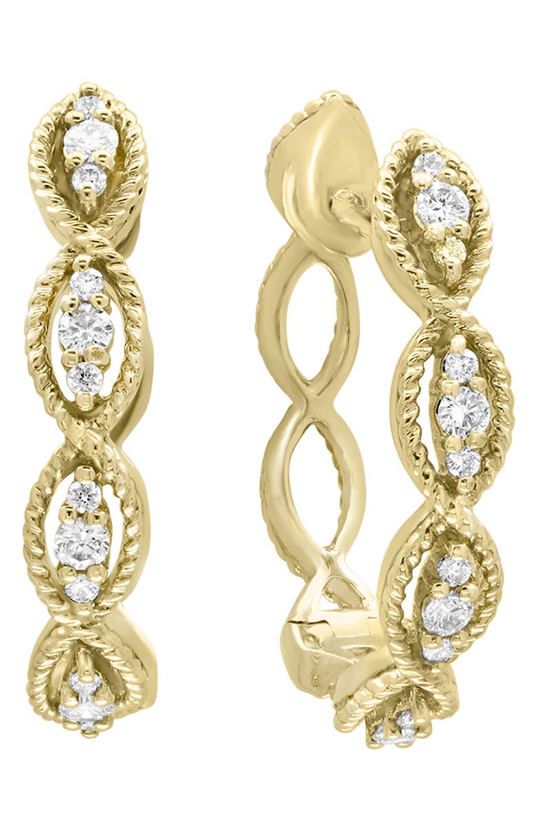 EFFY 14K Yellow Gold Diamond Hoop Earrings - 0.31ct., Main, color, 