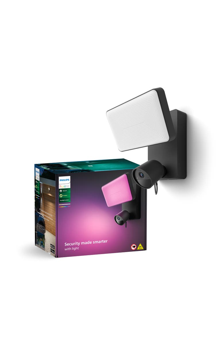 Philips Hue Hue Secure Outdoor Floodlight + Camera Bundle, Main, color, Black