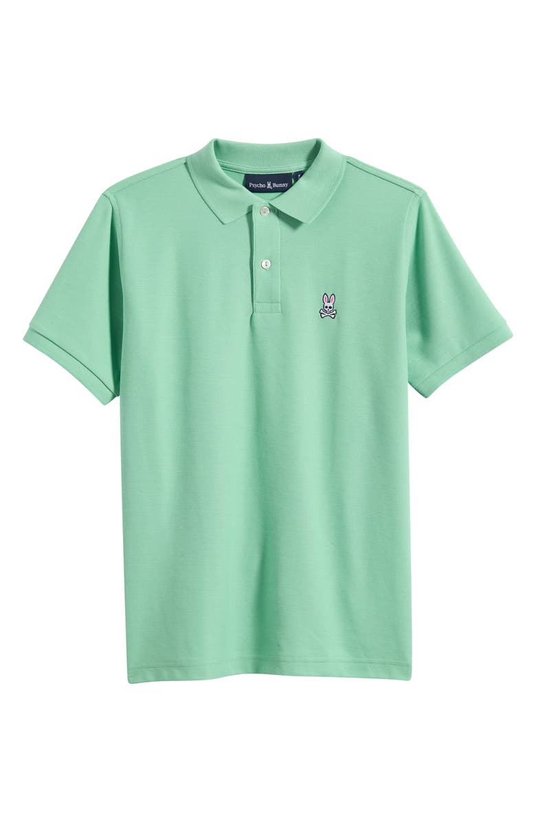 Psycho Bunny Kids' Classic Piqué Polo, Main, color, Light Grass Green