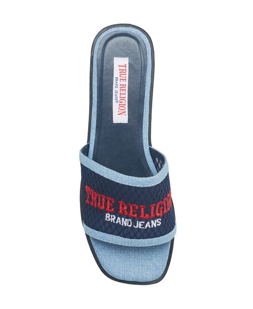 True Religion Brat Mesh Slip On Sandal In Blue
