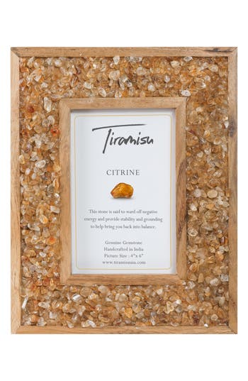 Tiramisu Stone Embellished Picture Frame In Yellow