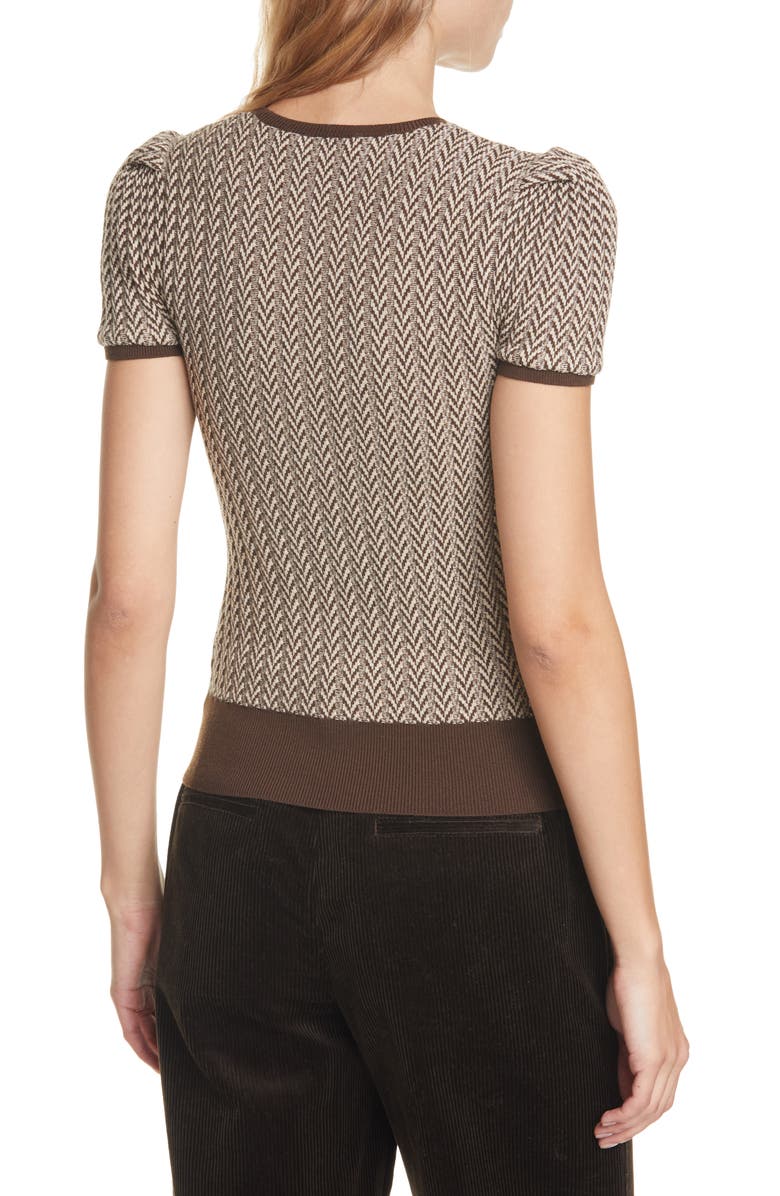 Polo Ralph Lauren Herringbone Puff Sleeve Merino Wool Sweater, Alternate, color, 