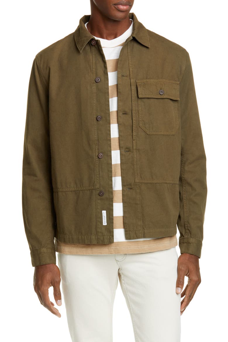 Button-Up Army Shirt, Main, color, DEEP KHAKI