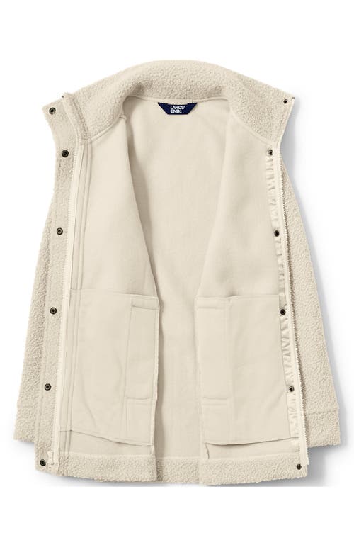 Lands' End Boucle Fleece Coat In Gray