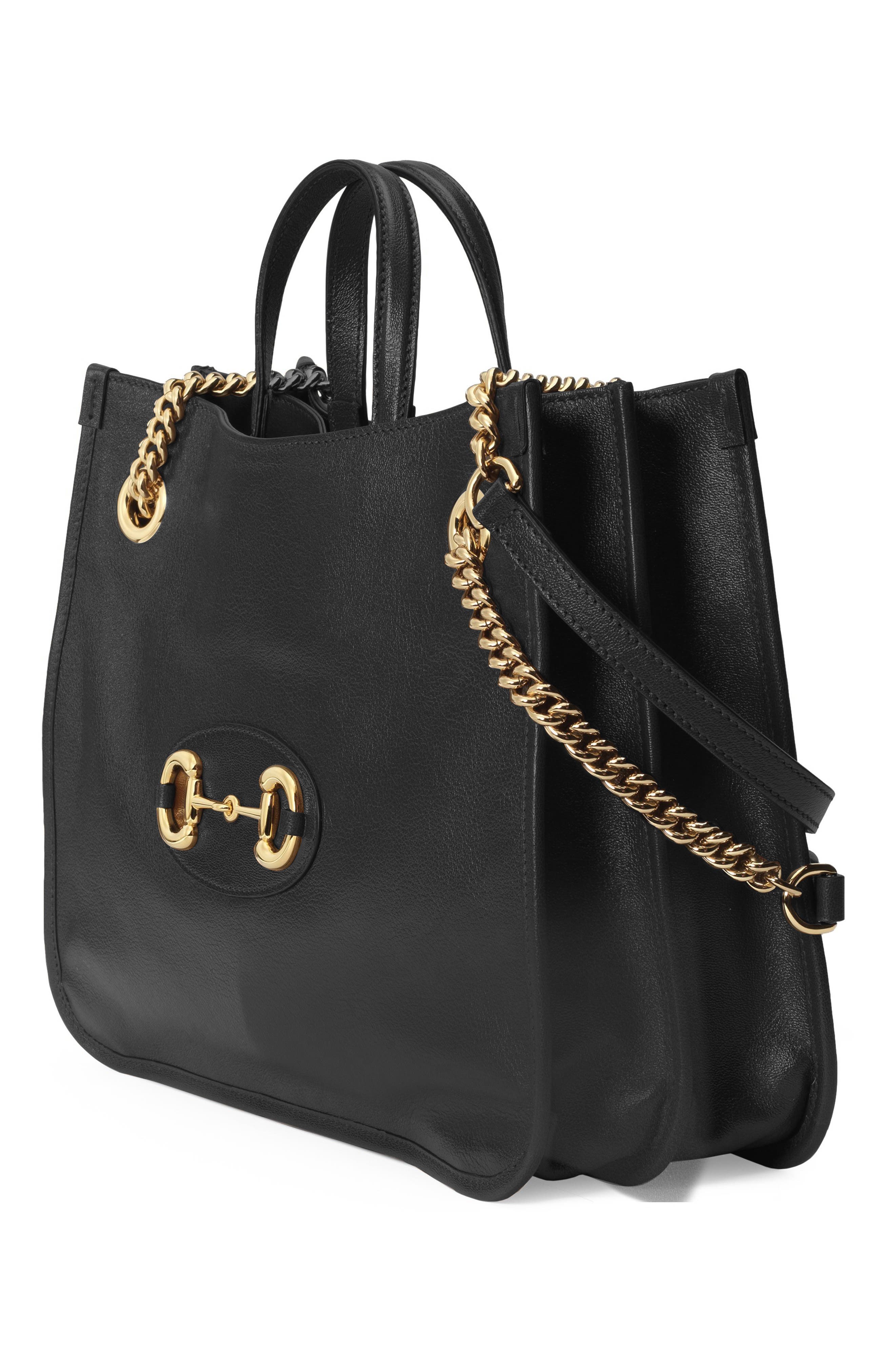 Gucci Medium 1955 Horsebit Convertible Leather Tote, Alternate, color, 