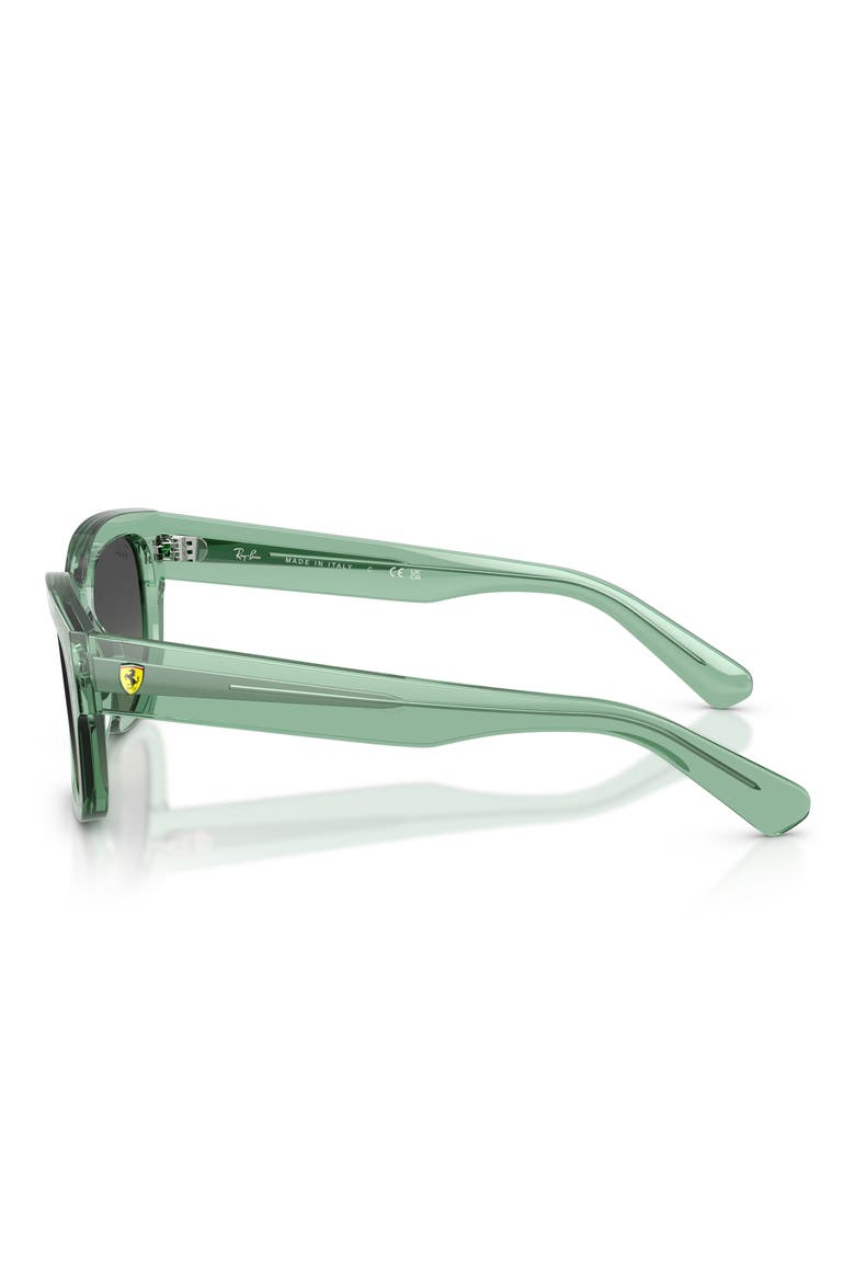 53mm Ferrari Gradient Square Sunglasses, Alternate, color, TRANSPARENT GREEN / GREY