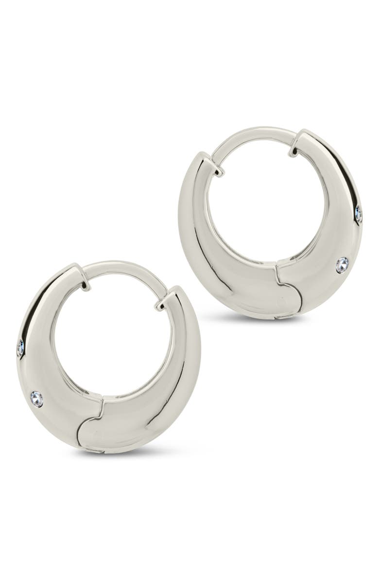 Sterling Forever Sierra CZ Hoop Earrings, Alternate, color, Silver