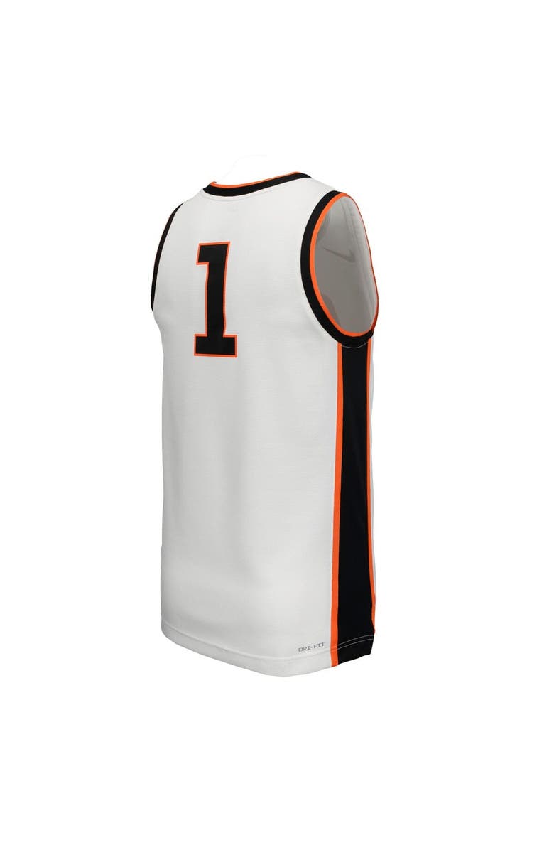 Nike Men's Nike #1 White Oklahoma State Cowboys  Replica Basketball Jersey, Alternate, color, White