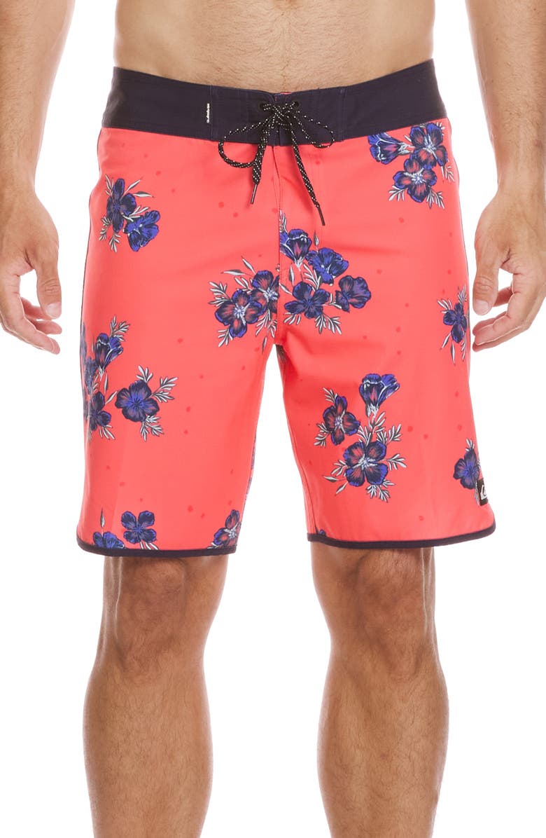 Quiksilver Surfsilk Scallop Board Shorts, Main, color, Coral