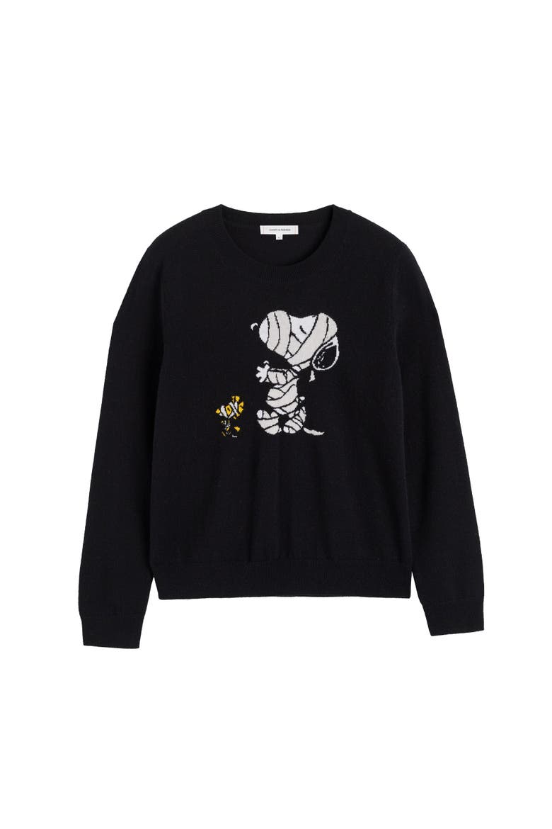 Wool-Cashmere Snoopy Mummy Sweater, Alternate, color, Black