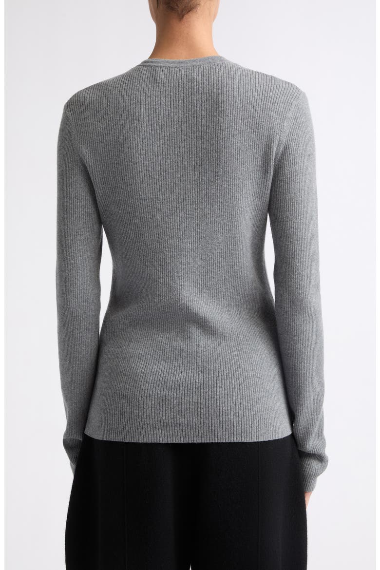 Airi Cotton & Cashmere Ribbed Henley, Alternate, color, DEEP CLOUD