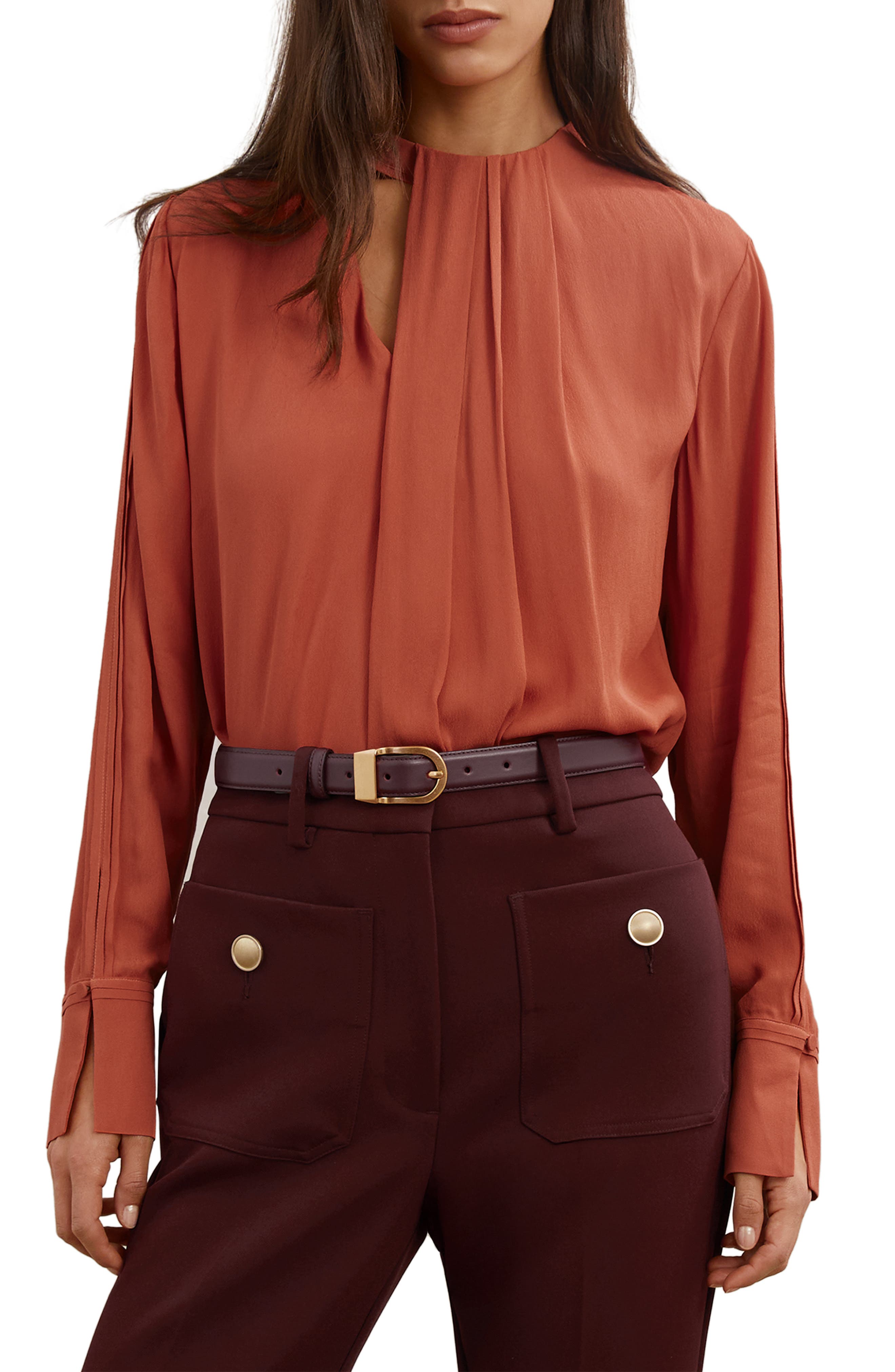 Marta Drape Cutout Crepe Top
