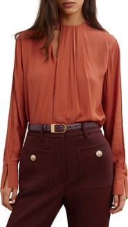 Reiss Marta Drape Cutout Crepe Top
