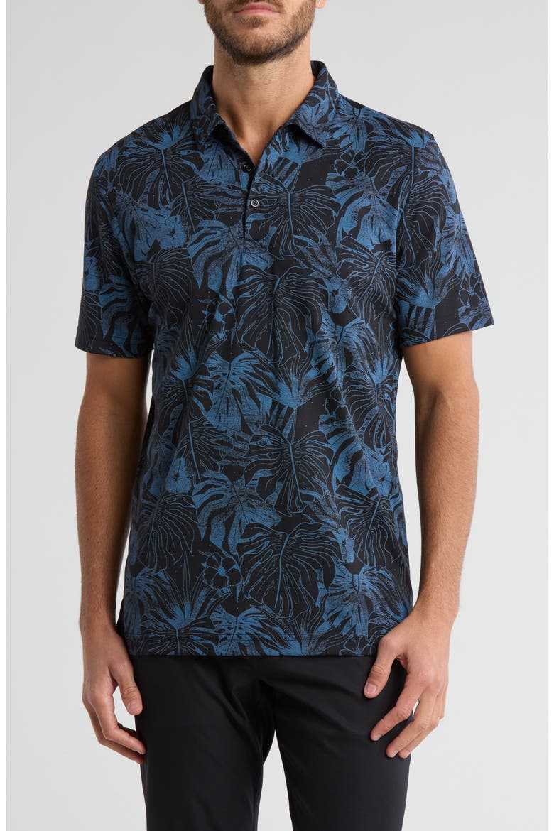 Mainlanders Cotton Blend Polo, Main, color, BLACK