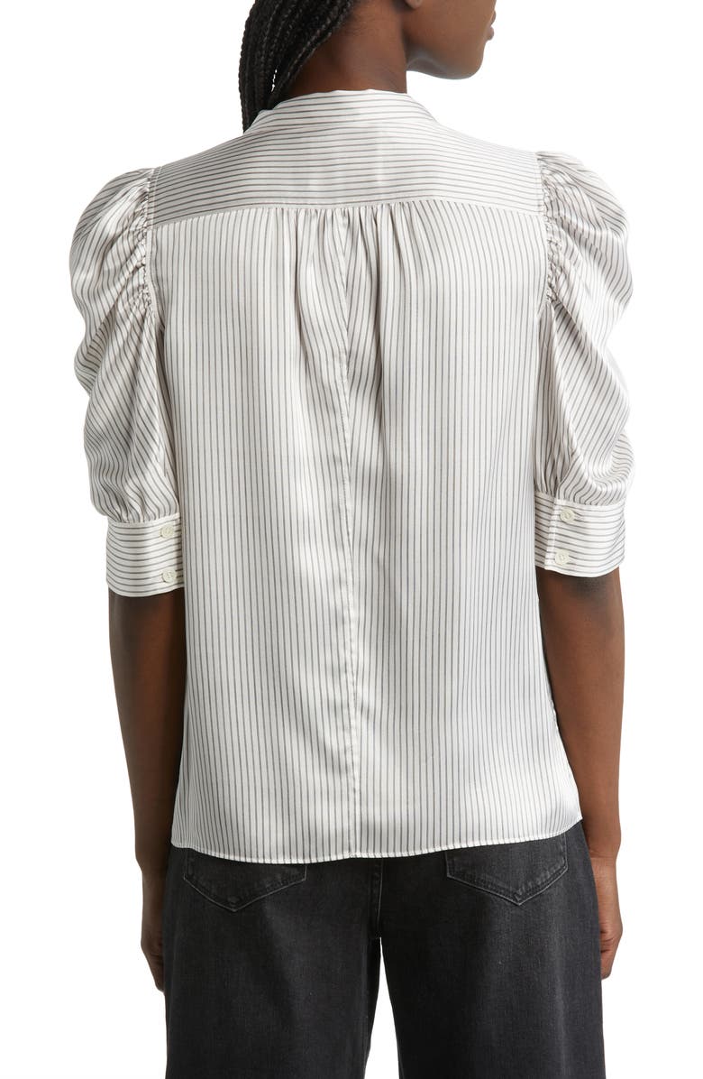 FRAME Gillian Puff Sleeve Stripe Silk Blouse, Alternate, color, 