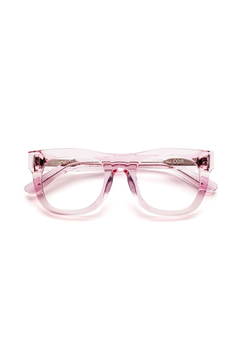 D28 | Reading Glasses, Main, color, Polished Clear Pink