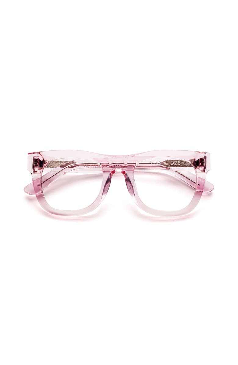 Caddis D28 | Reading Glasses, Main, color, Polished Clear Pink