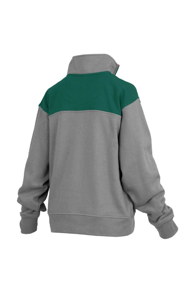 Women's Pressbox Gray Michigan State Spartans Avon Fleece Quarter-Zip Jacket, Alternate, color, Gray