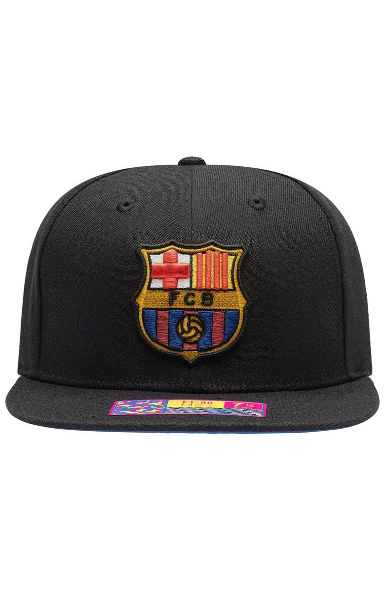 FAN INK Men's Black Barcelona Draft Night Fitted Hat, Alternate, color,
