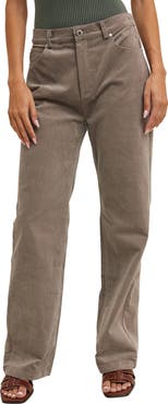 WISHLIST High Waist Corduroy Straight Leg Pants