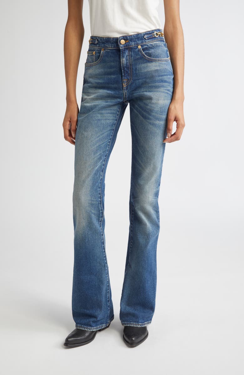 Golden Goose Journey Stretch Denim Bootcut Jeans, Main, color, Blue
