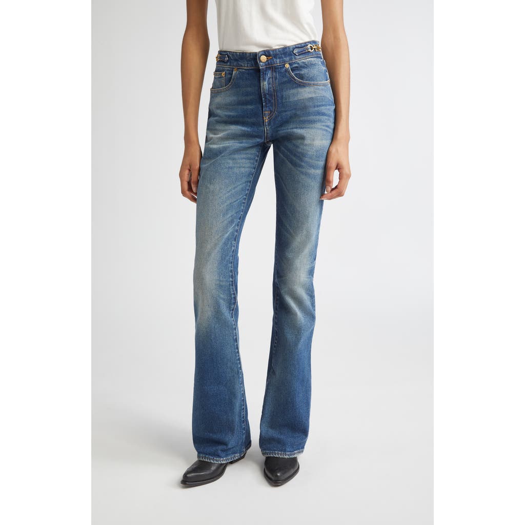 Golden Goose Journey Stretch Denim Bootcut Jeans In Blue
