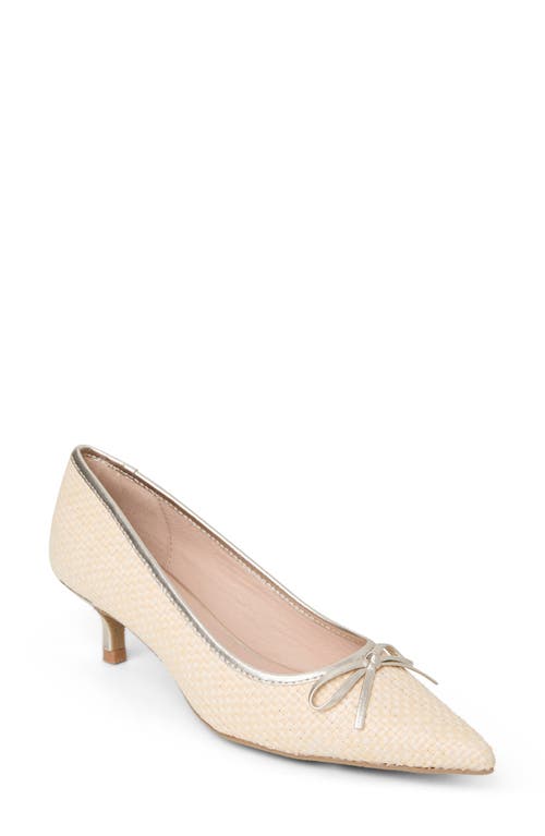 Jack Rogers Pammi Pointed Toe Kitten Heel Pump In Silver