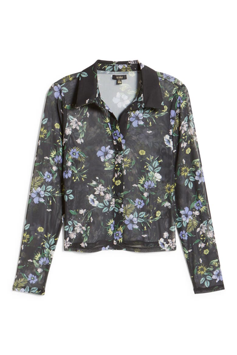 Zayne Floral Button-Up Blouse, Alternate, color, SPRING NOIR BOUQUET