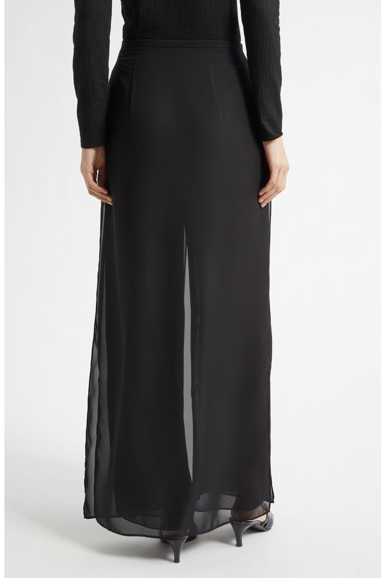 Georgette Panel Pants, Alternate, color, SOLID BLACK