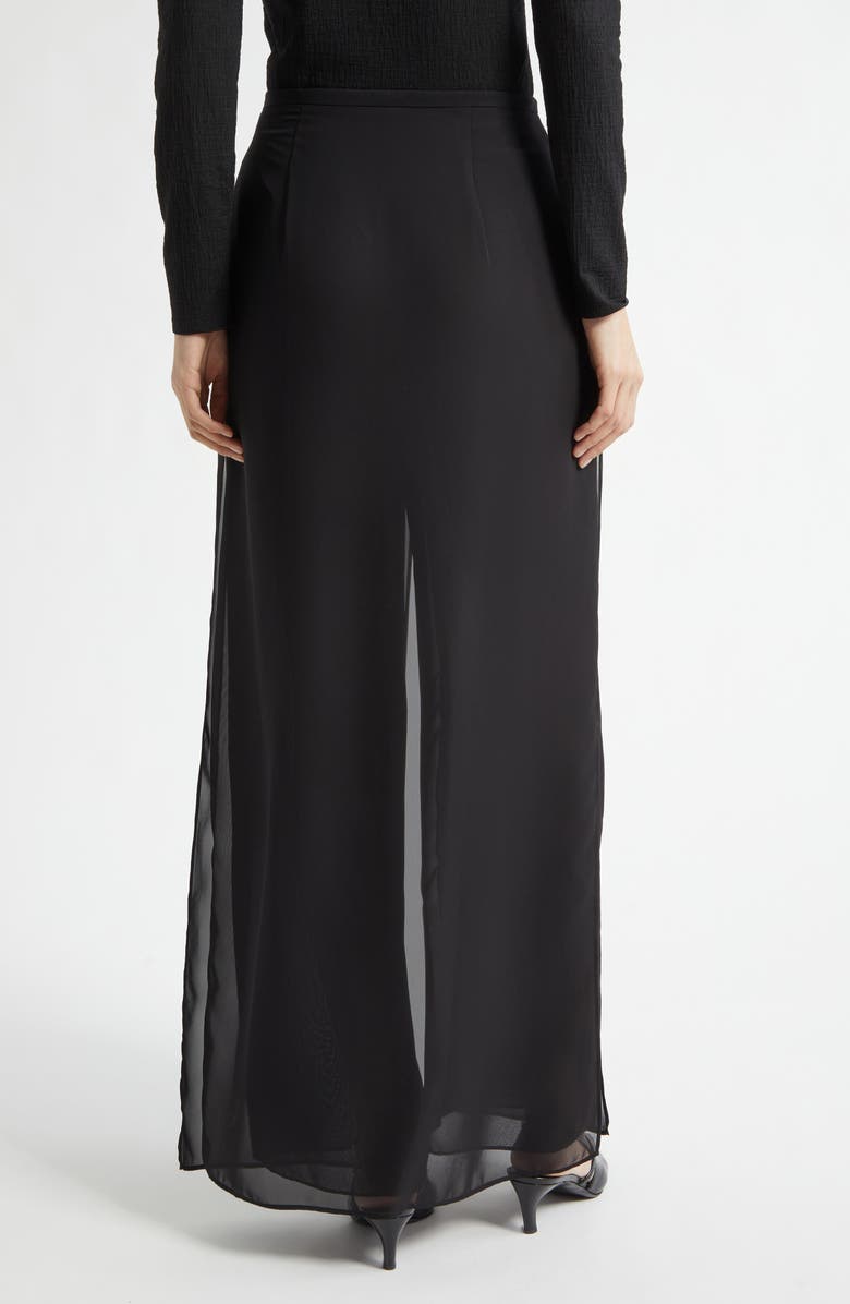 Emporio Armani Georgette Panel Pants, Alternate, color, Solid Black