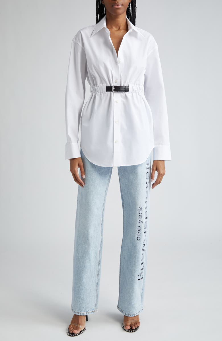 Alexander Wang EZ Slouch Cutout Logo Jeans, Alternate, color, 